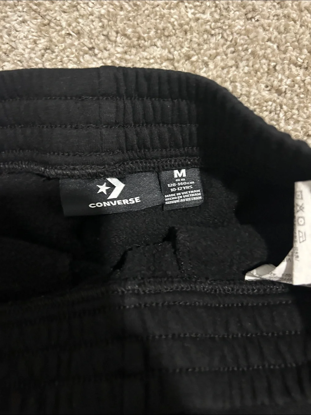 Converse Black Joggers with Pink Star Logo
